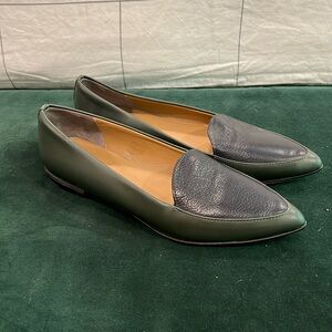 Everlane The Modern Point Green and Black Leather Loafer